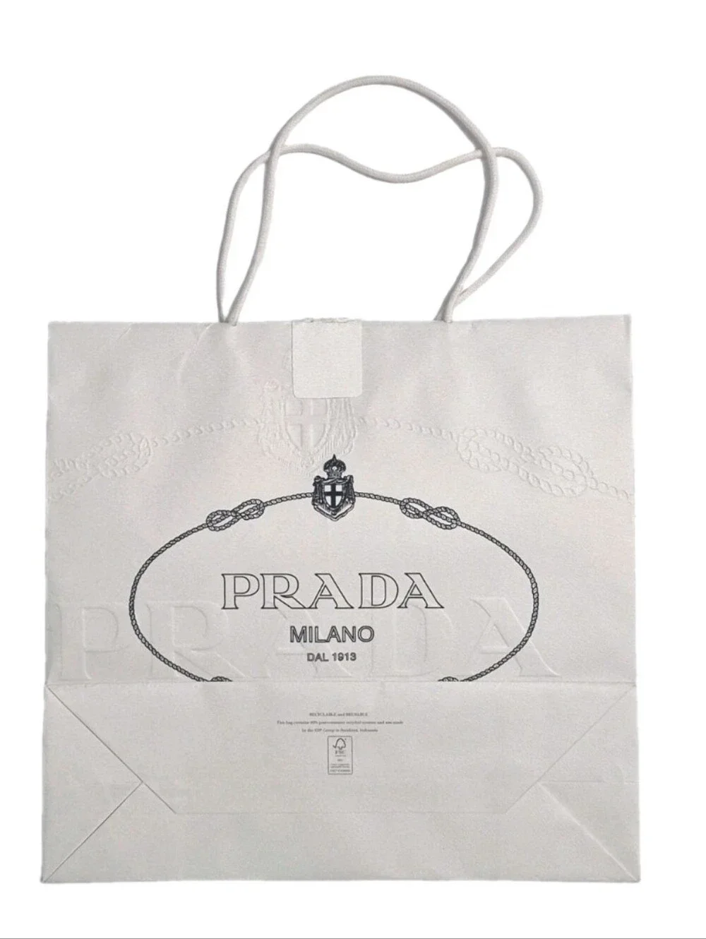 Prada Milano Empty Gift Box + Dust Bag + 3 Paper Shopping Bags + Tissue Papers..